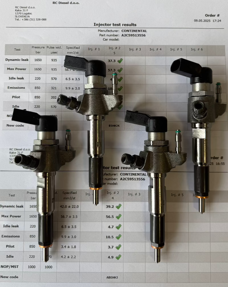 ⚒ OBNOVLJEN (KOMPLET x 4 kosa) dizelskih injektorjev A2C59513556 9802448680 9674973080 SIEMENS/ VDO Peugeot 1.6. 📌Pregled in popravilo šob/ visokotlačnih črpalk naroči ☎ +386 51328088.