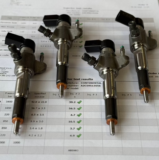 ⚒ OBNOVLJEN (KOMPLET x 4 kosa) dizelskih injektorjev A2C59513556 9802448680 9674973080 SIEMENS/ VDO Peugeot 1.6.📌Pregled in popravilo šob/ visokotlačnih črpalk naroči ☎ +386 51328088.