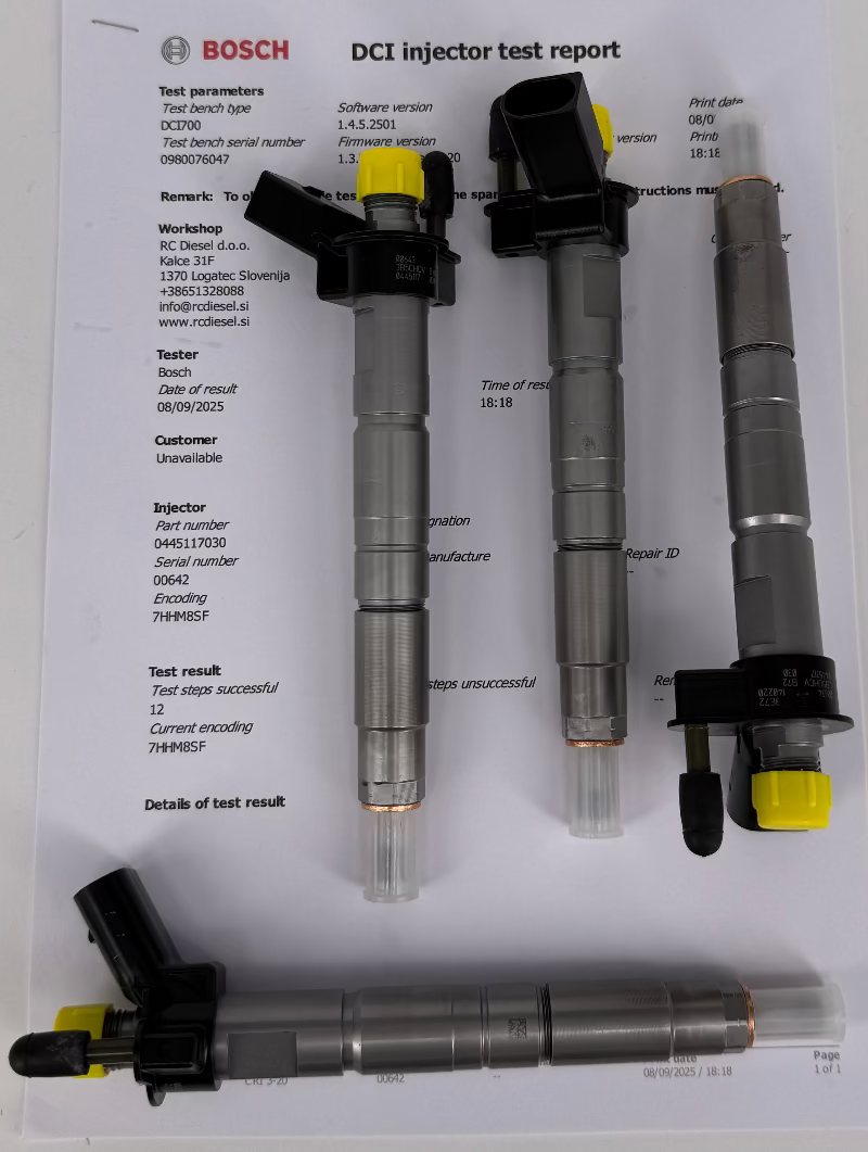 🔨 POPRAVLJENA šoba 0445117030, 0986435425, 13537823461 BOSCH za 🚘 BMW (KOMPLET x 4 kosa). Naroči pregled in popravilo injektorjev/ črpalk +38651328088.