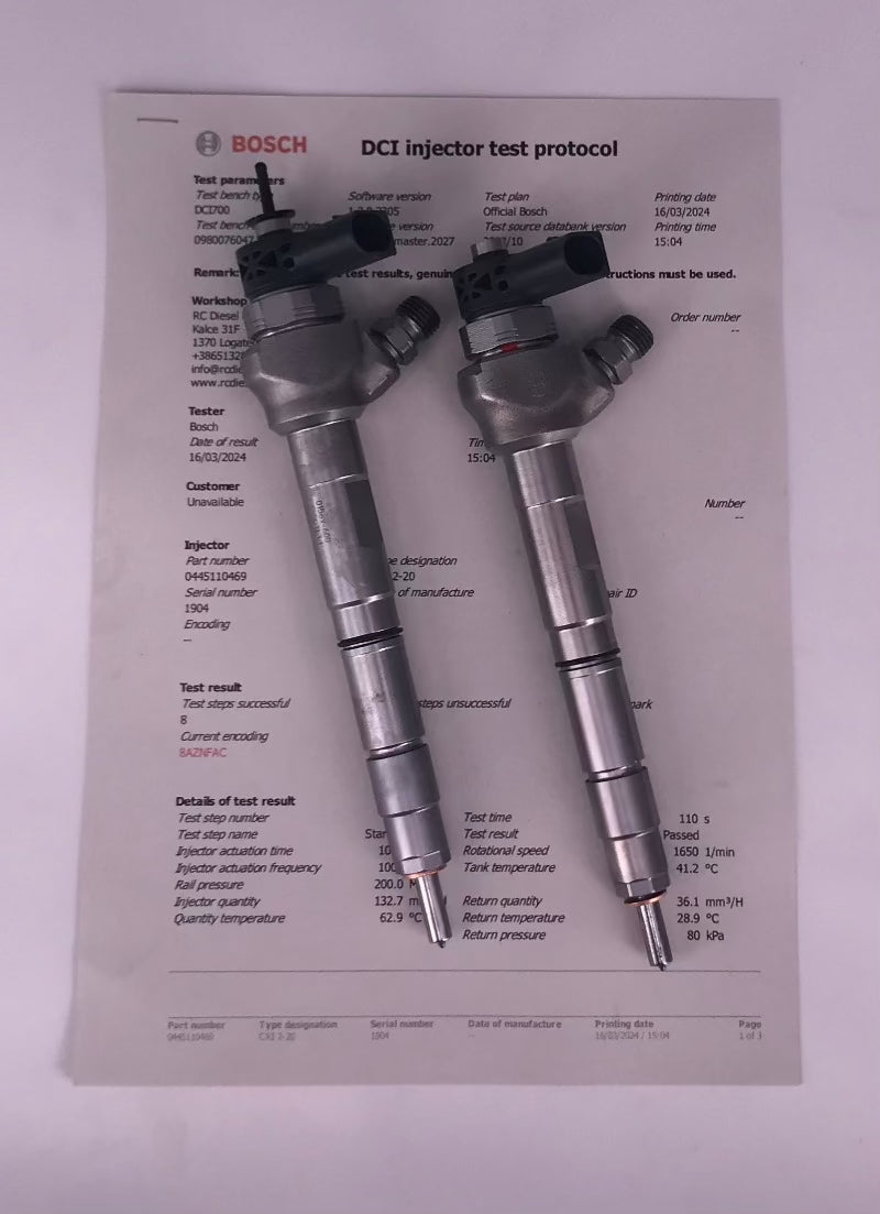 ⚒Popravljen injektor 0445110468/ 0445110469 BOSCH. OEM:04L130277 AC za 🚙 Volkswagen, AUDI, SKODA, SEAT. ✅ Avtodelavnica in spletna trgovina ponuja popravilo/testiranje dizelskih šob/ visokotlačnih črpalk.