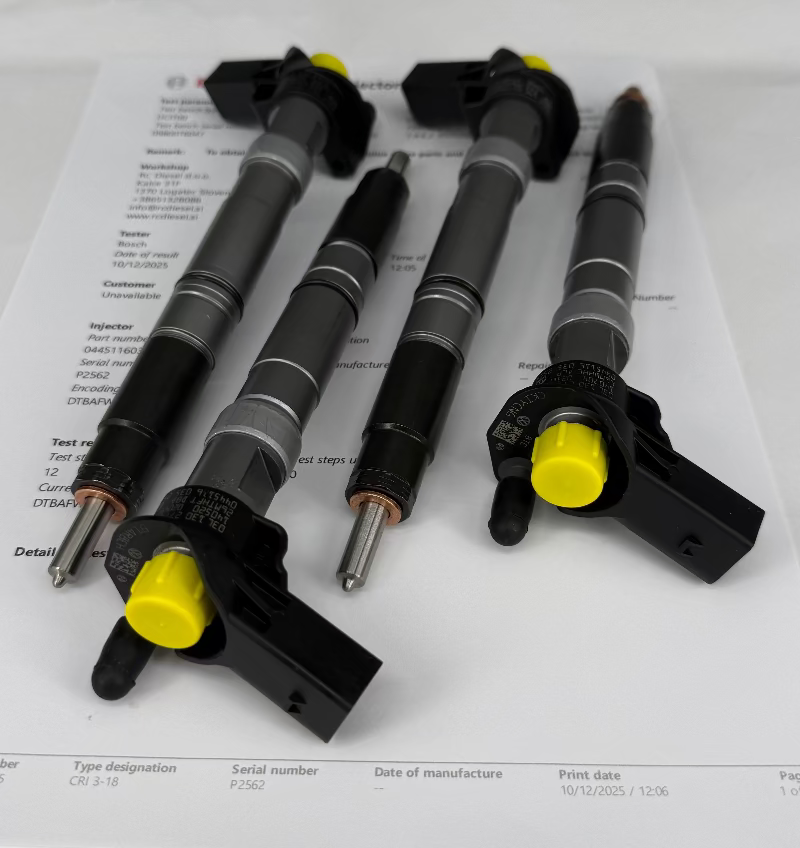 🔧 POPRAVLJEN injektor 0986435369, 0445116034, 0445116035, 03L130277C BOSCH (KOMPLET x 4 kosa) za 🚙 VW. Vzdrževanje injektorjev, črpalk +386 51 328 088.