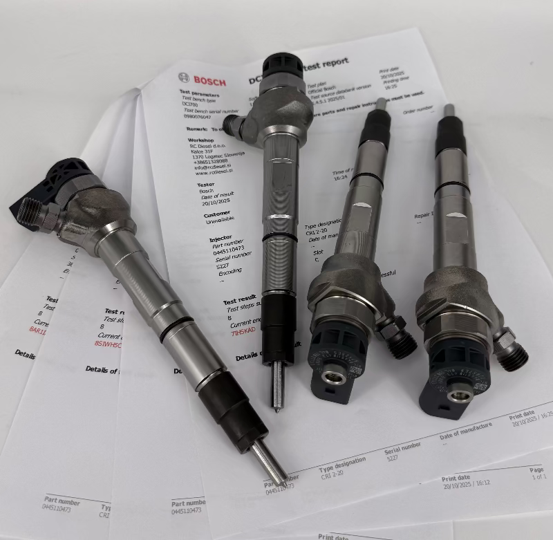 🔧 POPRAVLJEN injektor 0445110473, 0445110472, 0986435259, 04L130277A, 04L130277AD BOSCH za 🚙 VW, AUDI, SEAT, SKODA. Testiranje, popravilo, kodiranje📱+386 51328088. KOMPLET x 4 kosa.