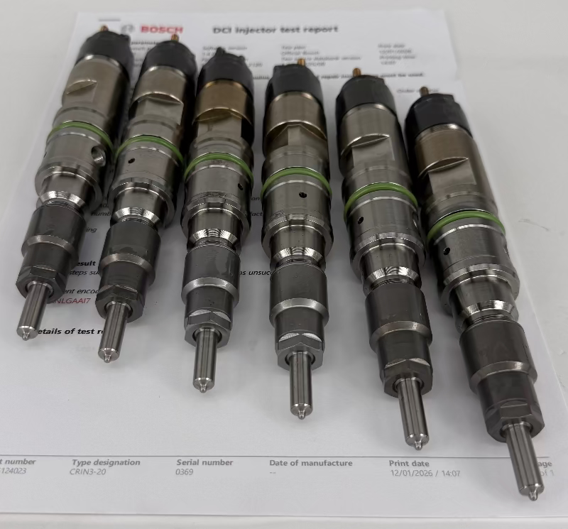 🔧 OBNOVLJEN 0445124023, 04511509 BOSCH injektor (KOMPLET x 6 kos.) CRIN3 za traktor 🚜 Motor Deutz. Naroči vzdrževanje injektorjev in črpalk +386 51 328 088.