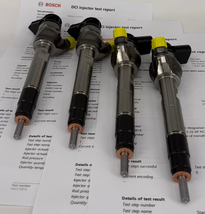 🔧 POPRAVLJEN 0445110818, 13538579234 injektor BOSCH za 🚙 BMW (KOMPLET x 4 k.). Naroči servisiranje injektorjev in črplake +386 51 328088.