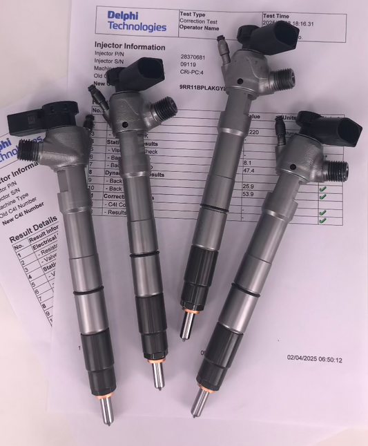 🔧 POPRAVLJEN injektor 28370681, 28565330, 04L130277BC, 04L130277D DELPHI za 🚘 VW, AUDI, SKODA, SEAT. KOMPLET x 4 kosa. Testiranje, popravilo šob/ črpalk 📲 +38651328088.