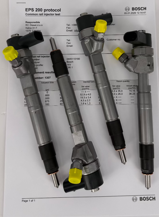 🔧 POPRAVLJEN 0445110190, 0445100189, 0445110108, 0445110107, 6110701487, 6110701687, 611070168706 BOSCH injektor (KOMPLET x 4 kosa) 🚐 MERCEDES SPRINTER.📱+38651328088.