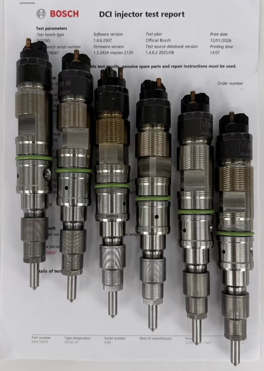 🔧 OBNOVLJEN 0445124023, 04511509 BOSCH injektor (KOMPLET x 6 kos.) CRIN3 za traktor 🚜 Motor Deutz. Naroči vzdrževanje injektorjev in črpalk +386 51 328 088.