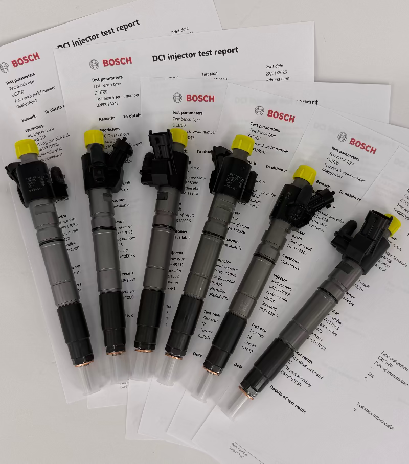 🔧 POPRAVLJEN 0445117053, 0445117052, 0446116060, FW939K546AB, LR063300, LR078606 injektor BOSCH (KOMPLET x 6 kos) za Jaguar, Land Rover. Naroči +386 51 328088.