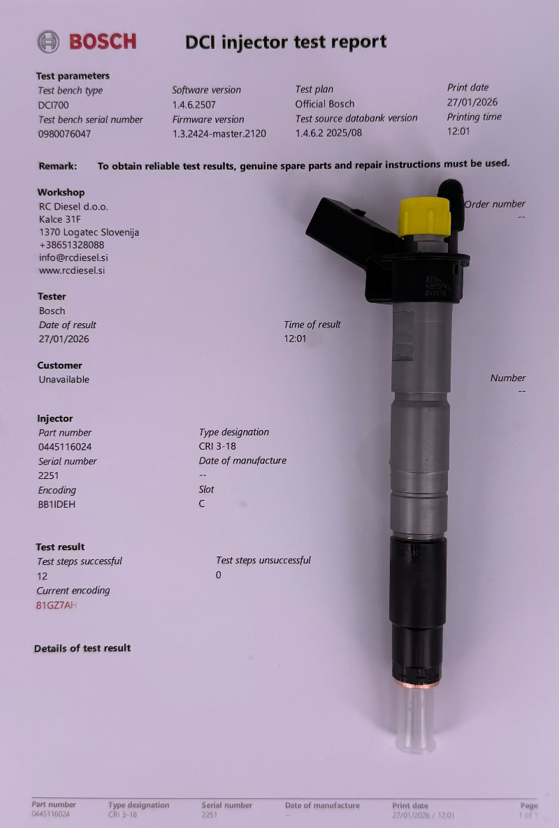 🔧 OBNOVLJEN 0445116024, 0986435394, 13537805428&nbsp;injektor BOSCH za 🚙 BMW. Pregled, čiščenje, popravilo šob/ visokotlačnih črpalk. 📲 +386 51328088.