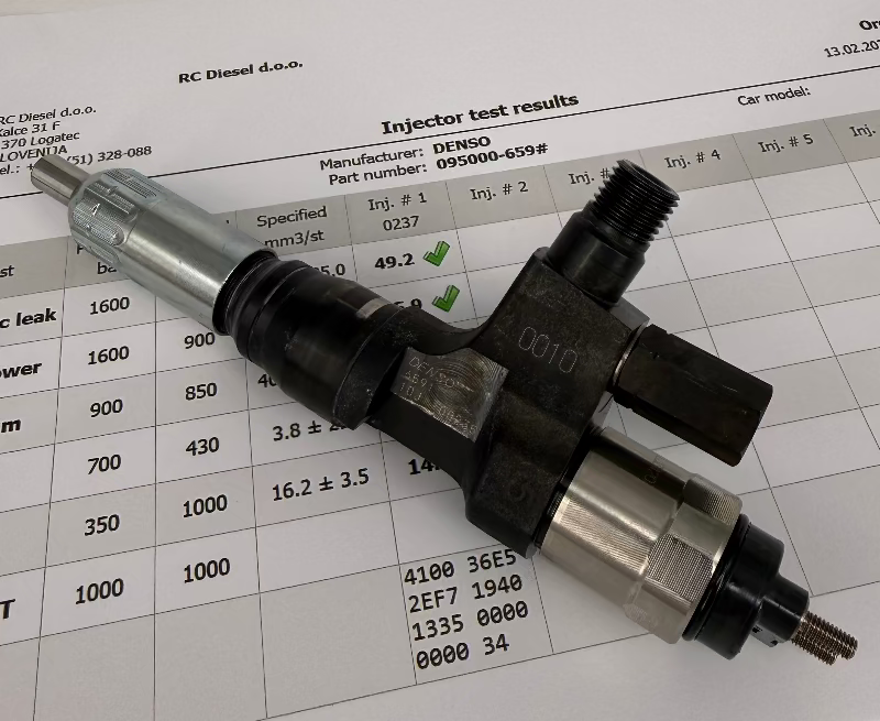 🔧 POPRAVLJEN injektor 095000-6590, 095000-6593, 23670-E0010 DENSO, HINO motor, za 🚜 🚛 vsestranska tovorna vozila, bager, vlačilci. Naroči +386 51 328088.