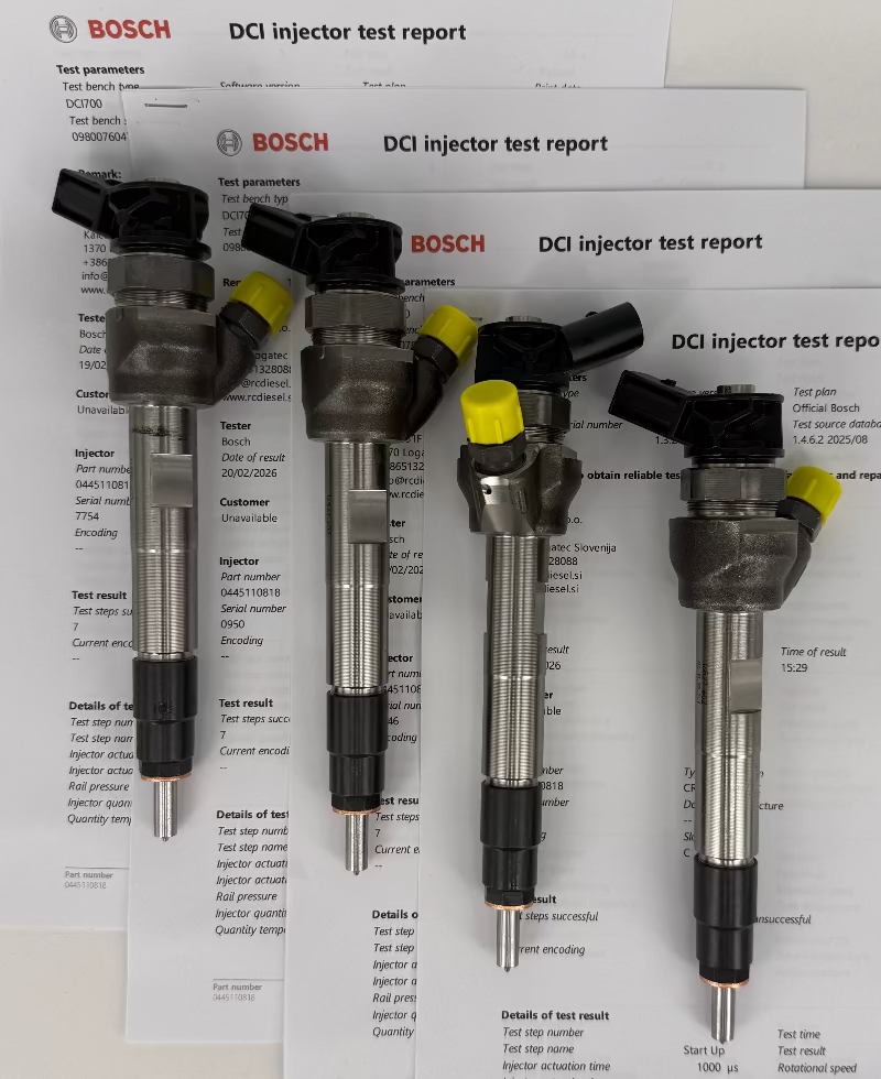 🔧 POPRAVLJEN 0445110818, 13538579234 injektor BOSCH za 🚙 BMW (KOMPLET x 4 k.). Naroči servisiranje injektorjev in črplake +386 51 328088.