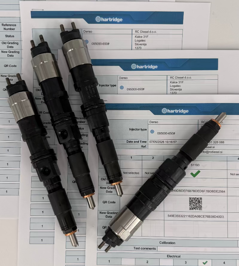 RE529117, RE546782, 095000-650, 095000-6501, RE529414 DENSO injektor. 🔧 Obnovljen (KOMPLETx4 k) za John Deere. Pregled injektorjev +386 51 328088/ info@rcdiesel.