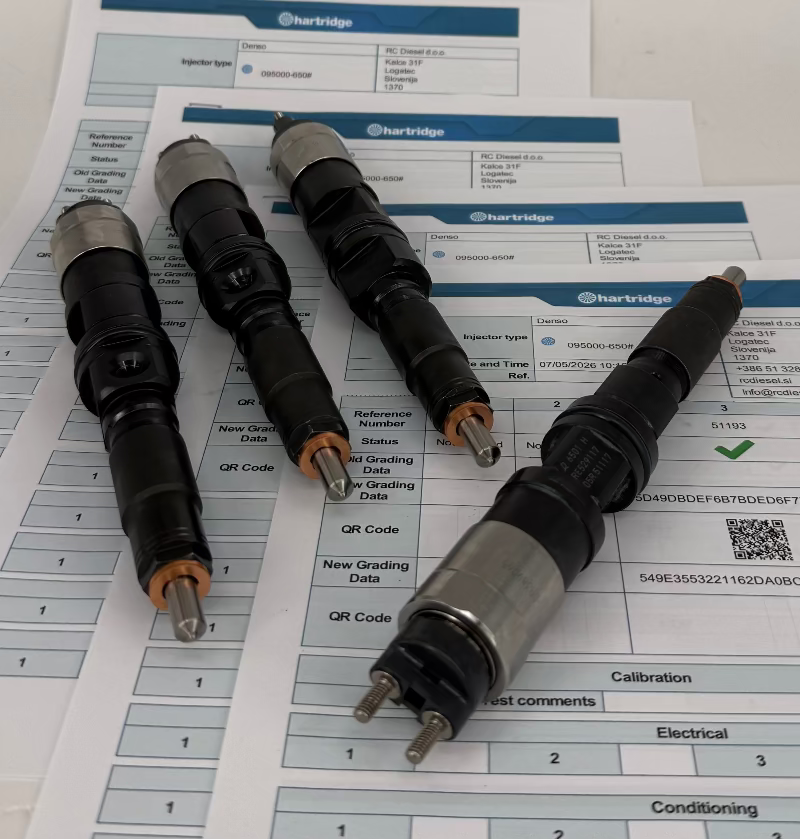 RE529117, RE546782, 095000-650, 095000-6501, RE529414 DENSO injektor. 🔧 Obnovljen (KOMPLETx4 k) za John Deere. Pregled injektorjev +386 51 328088/ info@rcdiesel.