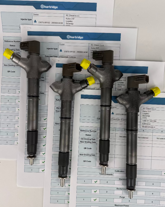 Injektor DCRI200430, 2959000060, 295900043, 236700R100, 236700R101 DENSO popravljen (KOMPLET x 4 kosa) 2367026070, 2367026071, 2367029115, 2367029116, 2959000090, 2959000180, 2959000370, 2959000400 🚙 Toyota. Naroči +386 51328088.